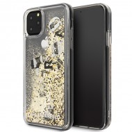 Capa Silicone Dura Karl Lagerfeld Glitter Floating Charms Apple Iphone 11 Dourado Amelia