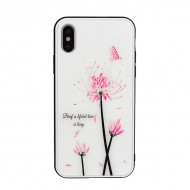 Capa Silicone Dura Com Desenho Flor Vennus Samsung Galaxy S10 Plus Branco Ramo De Folhas