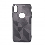 Silicone Prism Diamond Mat Case For Apple Iphone Xs Black
