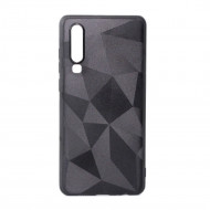 Silicone Prism Diamond Mat Case For Huawei P30 Black