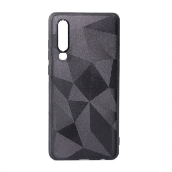 Capa Silicone Gel Com Padrão Diamante Huawei P30 Preto Capa Silicone Gel Com Padrão Diamante Huawei P30 Preto