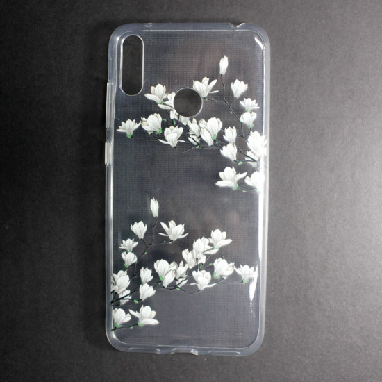 Capa Silicone Gel Com Desenho Flor Samsung Galaxy A40 Transparente Magnolia
