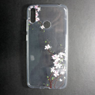 Huawei Y7 2019 Silicone Case Flower Design Cherry