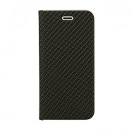 Flip Cover Vennus Book Carbon Case With Frame Para Samsung Galaxy A20/A30 Black