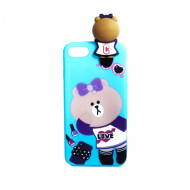 Cover Silicone With Doll 3d For Apple Iphone 6/6s (4.7) Blue