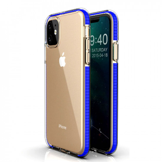 Apple Iphone 11 Pro Max Silicone Case Flexible Corner Color Blue / Transparent