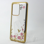 Capa Silicone Gel Com Desenho Flor Samsung Galaxy S20 Ultra / S11 Plus Dourado