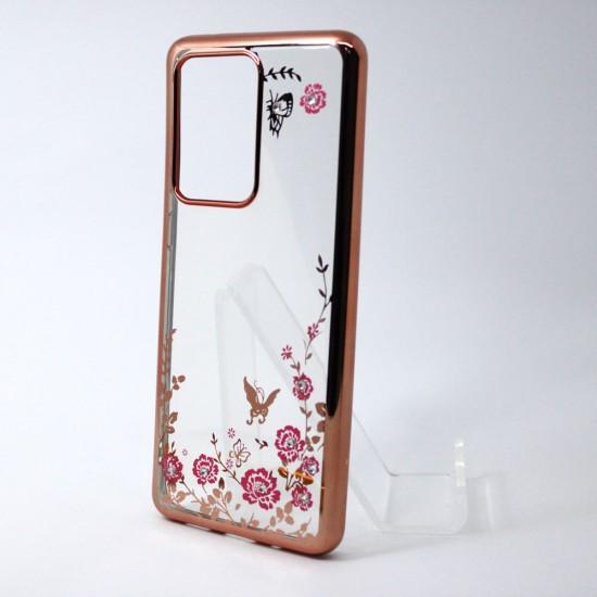 Capa Silicone Gel Com Desenho Flor Samsung Galaxy S20 / S11e Rosa