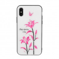 Capa Silicone Dura Com Desenho Flor Vennus Samsung Galaxy A80 Branco Rosa Do Deserto