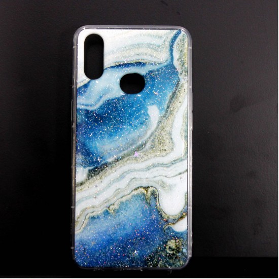 Capa Silicone Dura Com Padrão Mármore Samsung Galaxy A10s Azul D2 Capa Silicone Dura Com Padrão Mármore Samsung Galaxy A10s Azul D2