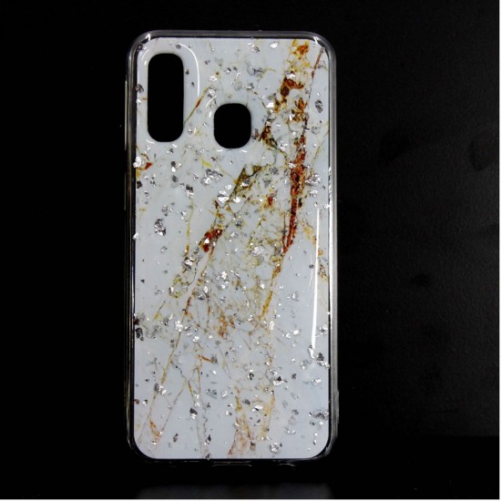 Capa Silicone Dura Com Padrão Marmore Samsung Galaxy A40 Azul Claro Capa Silicone Dura Com Padrão Marmore Samsung Galaxy A40 Azul Claro