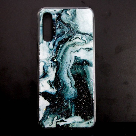 Capa Silicone Dura Com Padrão Marmore Samsung Galaxy A70s Verde Capa Silicone Dura Com Padrão Marmore Samsung Galaxy A70s Verde