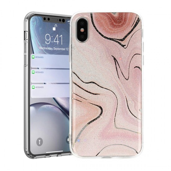 Capa Silicone Dura Com Padrão Mármore Samsung Galaxy A30/ A20 Rosa