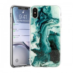 Capa Silicone Dura Com Padrão Mármore Samsung Galaxy A40 Verde