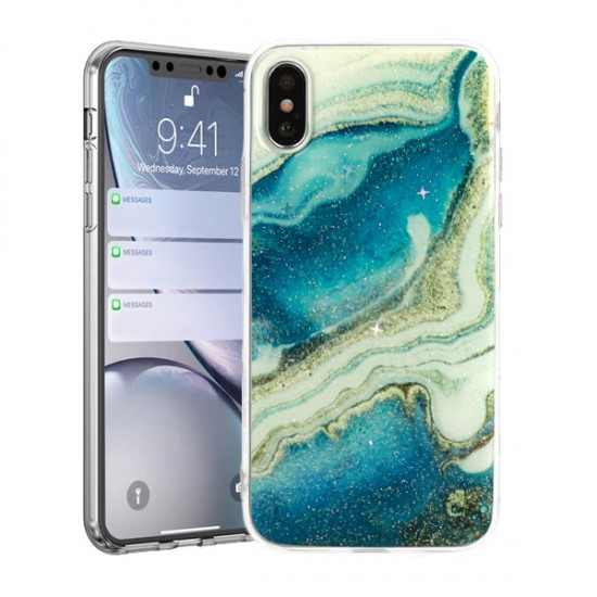 Capa Silicone Dura Com Padrão Mármore Samsung Galaxy A10s Azul D2 Capa Silicone Dura Com Padrão Mármore Samsung Galaxy A10s Azul D2