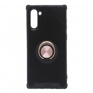 Silicone Case With Metal And Finger Ring Samsung Galaxy Note 10 Rose Gold