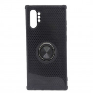 Silicone Case With Metal And Finger Ring Samsung Galaxy Note 10 Plus Black