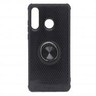 Silicone Case With Metal And Finger Ring Huawei P30 Lite Black