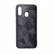 Silicone Prism Diamond Mat Case For Samsung Galaxy A40 Black