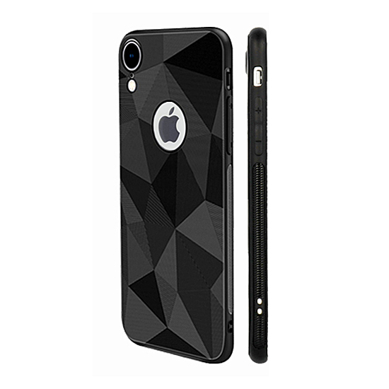 Silicone Prism Diamond Mat Case For Apple Iphone Xs Black