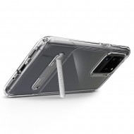 Capa Silicone Dura Kickstand Slim Armor Samsung Galaxy S20 Ultra / S11 Plus Transparente