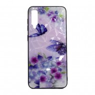 Capa Silicone Tpu Com Padrão Cristal Samsung Galaxy A50s Roxo Borboletas