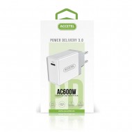 Adaptador Usb Accetel Ac600w Branco 18w Type-C