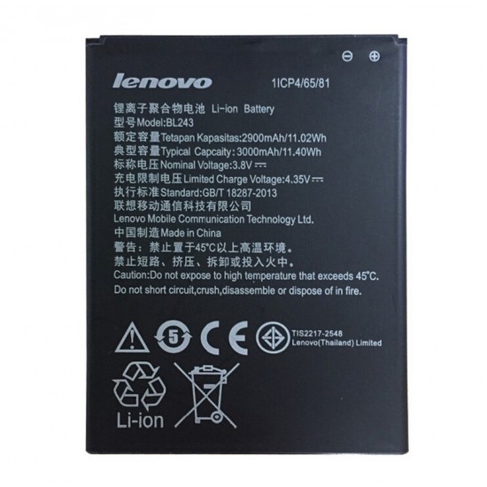 Battery Bl243 Lenovo K3 Note K50 -T5 A7000 A5600 2900mah Bulk