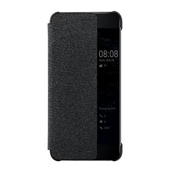 Capa Flip Cover Com Janela E Desenho Huawei Ascend P10 Cinza Smart Cover Preto