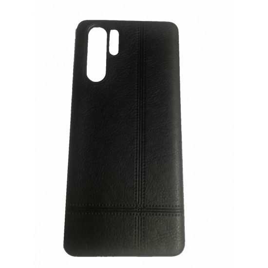 Capa Silicone Gel Com Padrão Couro Huawei P30 Pro Preto Capa Silicone Gel Com Padrão Couro Huawei P30 Pro Preto