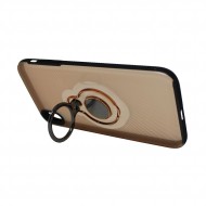 Capa Silicone Tpu Com Anel De Dedo Apple Iphone Xr Dourado
