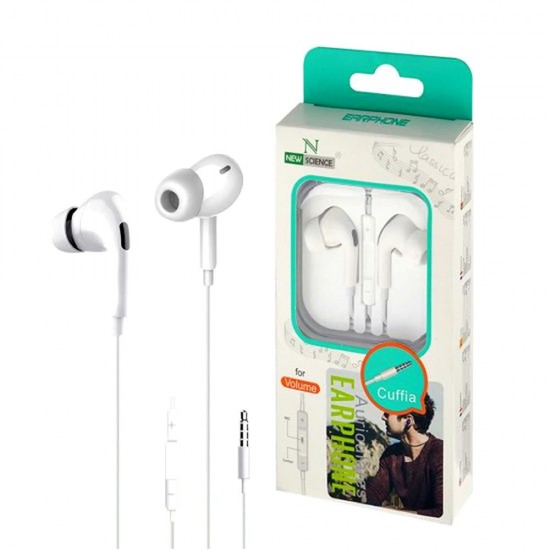 Headphone New Science Apple Iphone 4/5/6 3.5mm Branco Ref: 2987