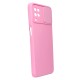 Capa Silicone Gel Samsung Galaxy A12 Rosa Com Protetor De Câmera E Janela Deslizante