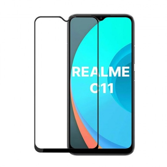 Realme C11 Black 5D Complete Screen Glass Protector