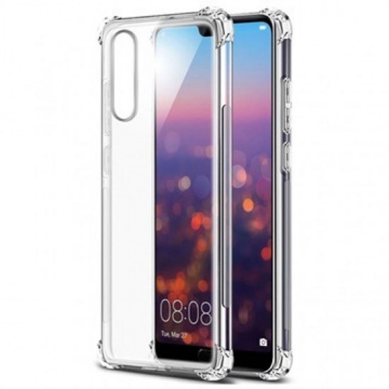 Capa Silicone Dura Anti-Choque Huawei P20 Transparente