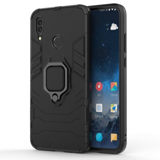 Capa Silicone Anti-Choque Armor Carbon Huawei P Smart 2019 Preto Ring Armor Case