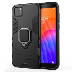 Capa Silicone Anti-Choque Armor Carbon Huawei Y5p Preto Ring Armor Case
