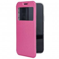 Apple Iphone X/XS Pink Flip Cover With Window Case