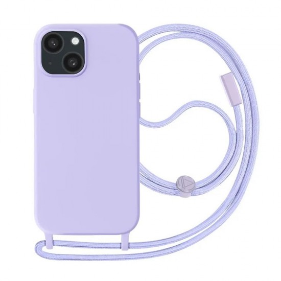 Apple Iphone 15 Lilac Silicone Case With String Apple Iphone 15 Lilac Silicone Case With String