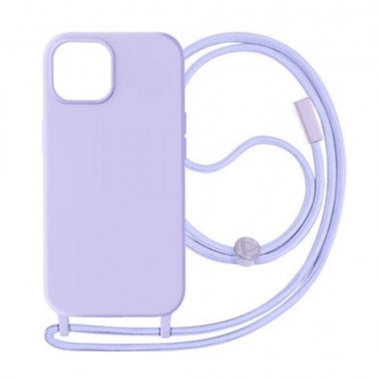 Apple Iphone 15 Lilac Silicone Case With String Apple Iphone 15 Lilac Silicone Case With String