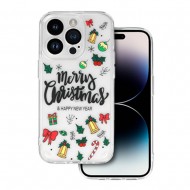 Capa Silicone Apple Iphone 13 Pro Max Transparente Natal Design 3 Com Protetor De Câmera