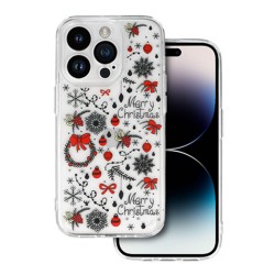 Funda De Silicona Apple Iphone 15 Pro Max Transparente Navidad Design 5 Con Protector De Cámara