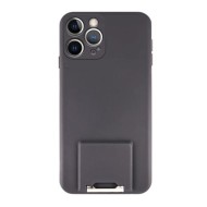 Apple Iphone 13 Pro Black Silicone Case With Camera Protector And Stand