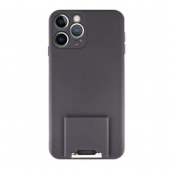 Apple Iphone 13 Pro Black Silicone Case With Camera Protector And Stand