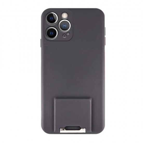 Capa Silicone Apple Iphone 13 Pro Preto Com Protetor De Câmera E Suporte Capa Silicone Apple Iphone 13 Pro Preto Com Protetor De Câmera E Suporte