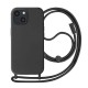 Capa Silicone Apple Iphone 15 Preto Com Corda Capa Silicone Apple Iphone 15 Preto Com Corda