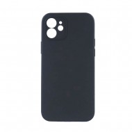 Capa Silicone Apple Iphone 12 Preto Com Protetor De Câmera