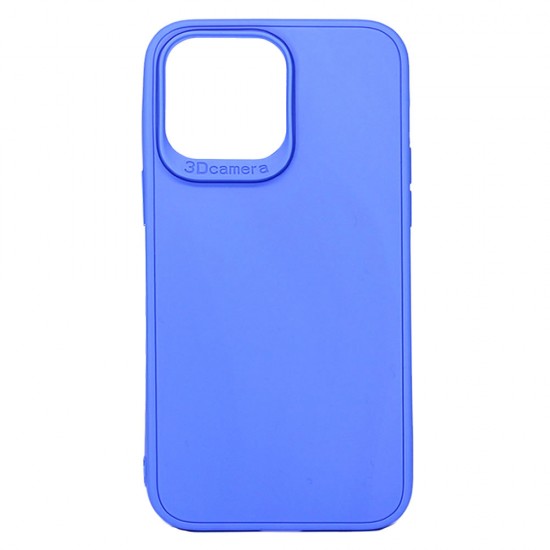 Capa Silicone Apple Iphone 14 Pro Max Azul 3d Camera