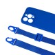 Capa Silicone Apple Iphone 15 Pro Max Azul Com Protetor De Câmera E Corda Capa Silicone Apple Iphone 15 Pro Max Azul Com Protetor De Câmera E Corda