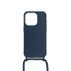 Capa Silicone Apple Iphone 14 Pro Azul Escuro Com Corda Capa Silicone Apple Iphone 14 Pro Azul Escuro Com Corda